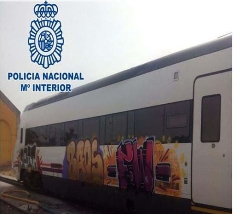 grafiti-tren-badajoz-imagen-policia-nacional